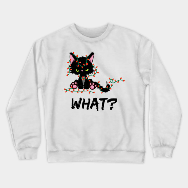 Christmas-Cat Crewneck Sweatshirt by Creatifly Graphic Tees