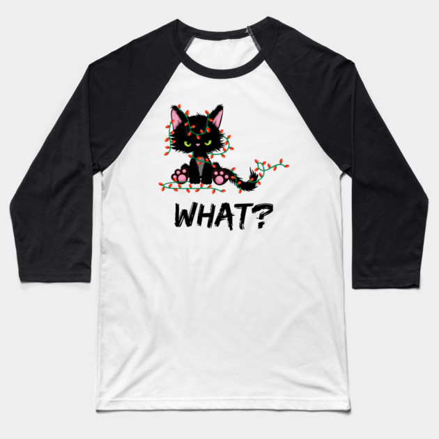 Christmas-Cat Baseball T-Shirt by Creatifly Graphic Tees