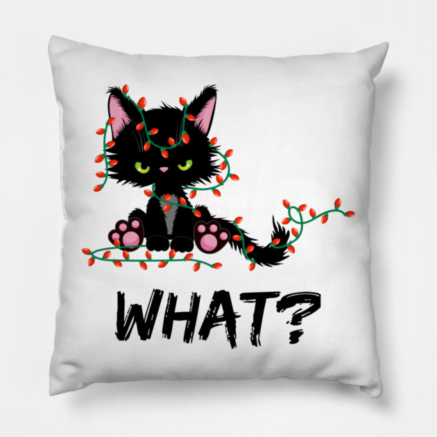 Christmas-Cat Pillow by Creatifly Graphic Tees