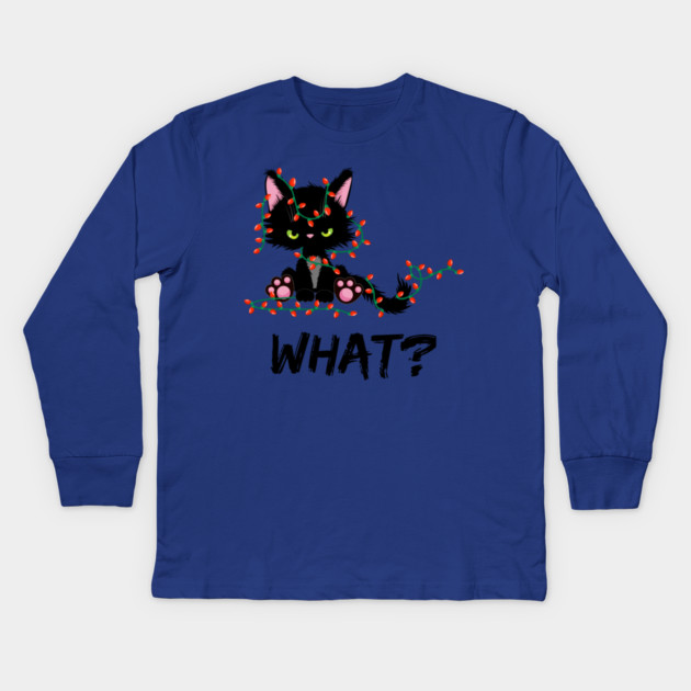 Christmas-Cat Kids Long Sleeve T-Shirt by Creatifly Graphic Tees