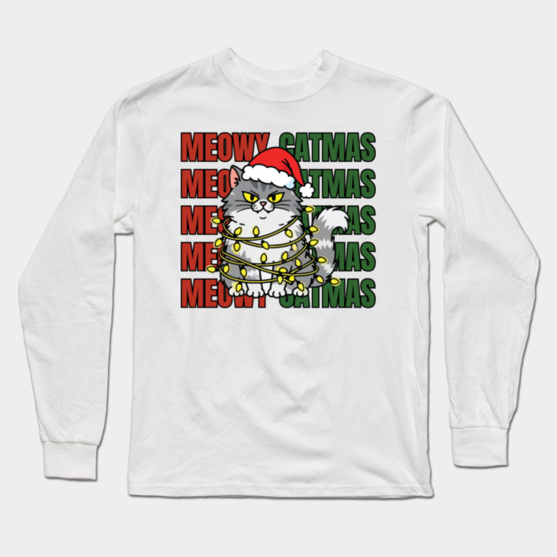Christmas-Cat Long Sleeve T-Shirt by Creatifly Graphic Tees