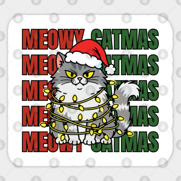 Christmas-Cat Sticker by Creatifly Graphic Tees