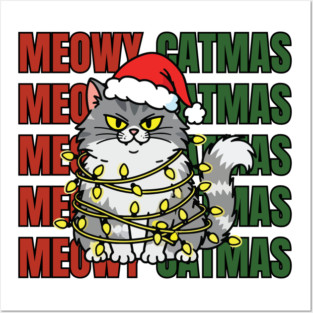 Christmas-Cat Posters and Art