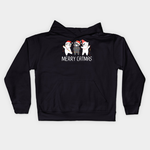 Christmas-Cat Kids Hoodie by Creatifly Graphic Tees