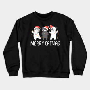 Christmas-Cat Crewneck Sweatshirt