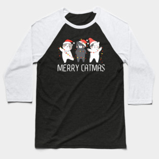 Christmas-Cat Baseball T-Shirt