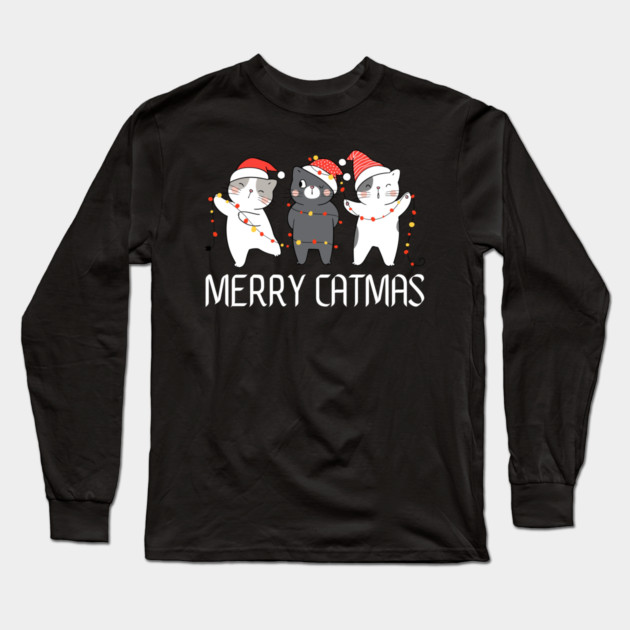 Christmas-Cat Long Sleeve T-Shirt by Creatifly Graphic Tees
