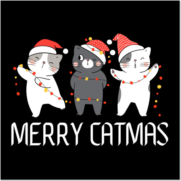 Christmas-Cat Wall Art by Creatifly Graphic Tees