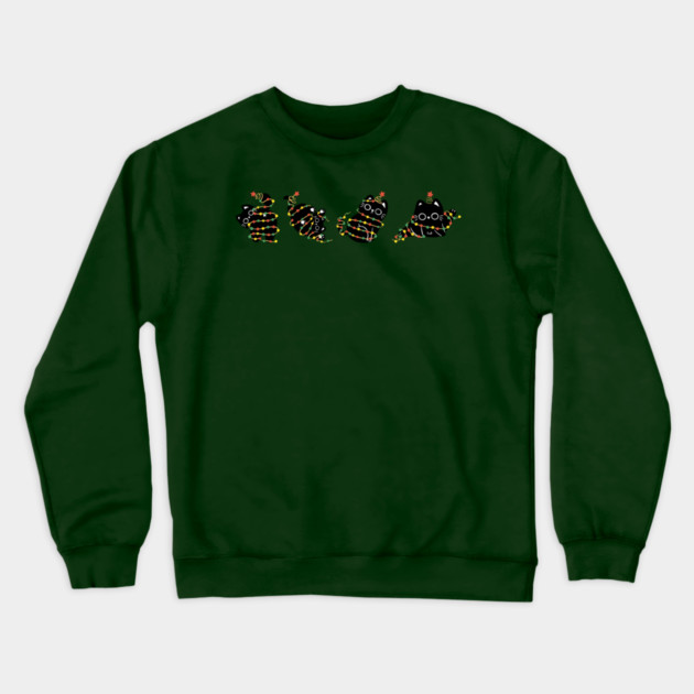 Christmas-Cat Crewneck Sweatshirt by Creatifly Graphic Tees