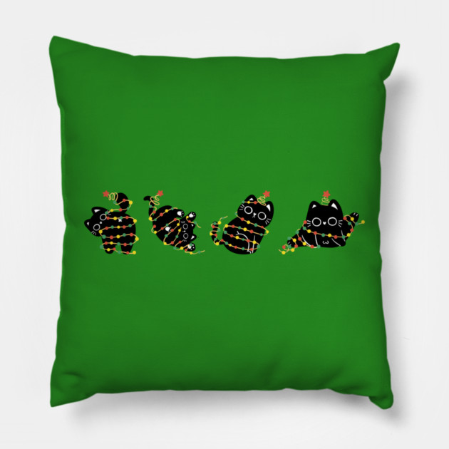 Christmas-Cat Pillow by Creatifly Graphic Tees