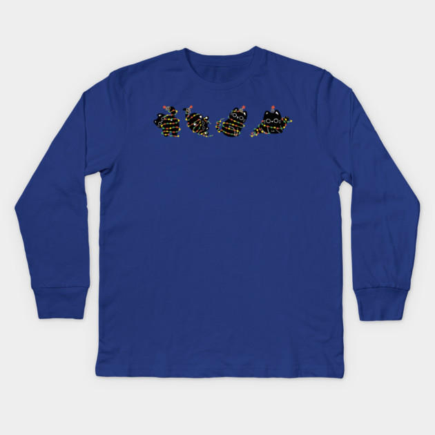 Christmas-Cat Kids Long Sleeve T-Shirt by Creatifly Graphic Tees