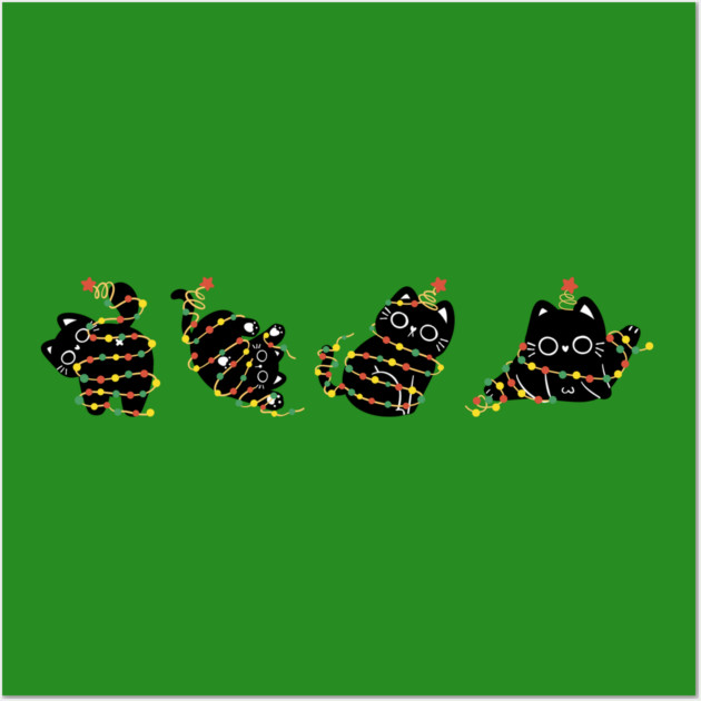 Christmas-Cat Wall Art by Creatifly Graphic Tees