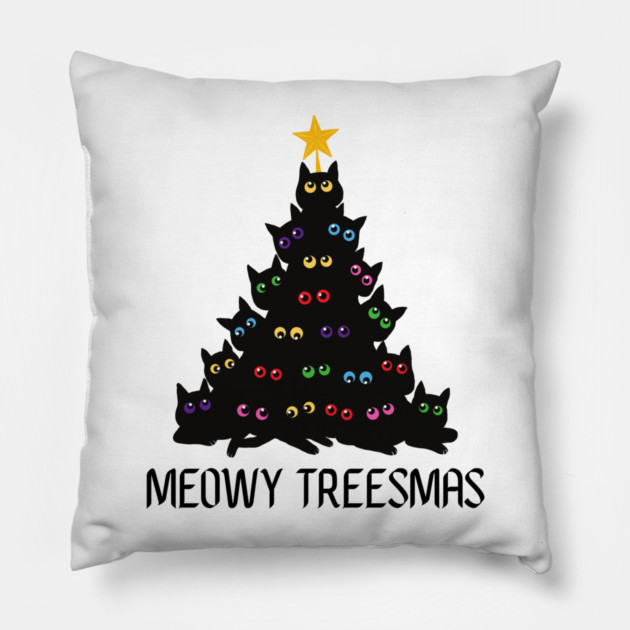 Christmas-Cat Pillow by Creatifly Graphic Tees