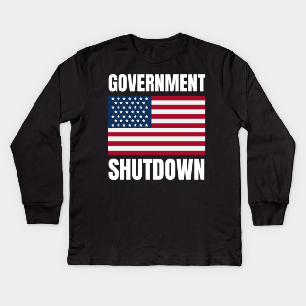 Government-Shutdown Kids Long Sleeve T-Shirt by Creatifly Graphic Tees