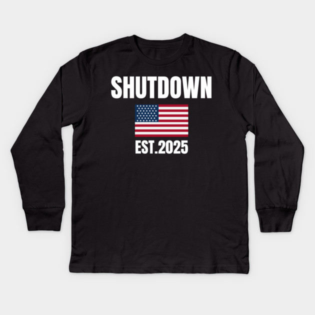 Government-Shutdown Kids Long Sleeve T-Shirt by Creatifly Graphic Tees