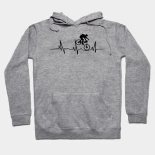 Mountain Bike Heartbeat Design for Cycling Lovers Hoodie