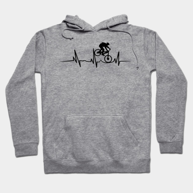 Mountain Bike Heartbeat Design for Cycling Lovers Hoodie by Anticorporati