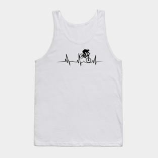 Mountain Bike Heartbeat Design for Cycling Lovers Tank Top