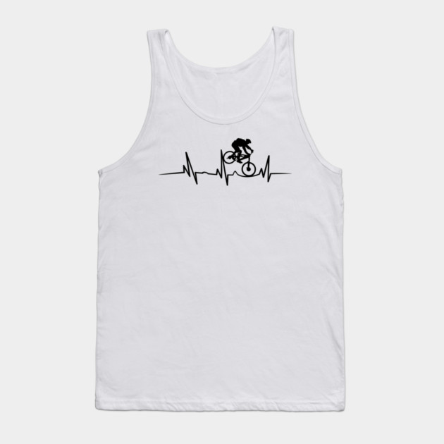 Mountain Bike Heartbeat Design for Cycling Lovers Tank Top by Anticorporati