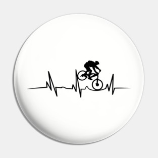 Mountain Bike Heartbeat Design for Cycling Lovers Pin