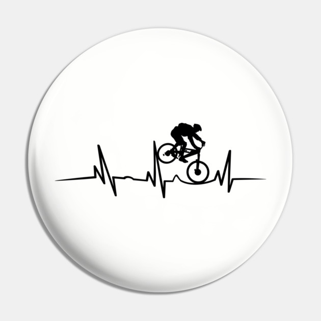 Mountain Bike Heartbeat Design for Cycling Lovers Pin by Anticorporati