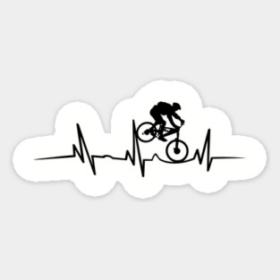 Mountain Bike Heartbeat Design for Cycling Lovers Magnet