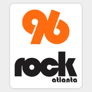 96 Rock Atlanta Hits Retro Defunct Radio Station Sticker