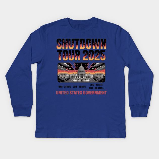 Government-Shutdown Kids Long Sleeve T-Shirt by Creatifly Graphic Tees