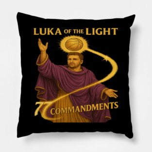 Luka of the Light – Divine Hoops Parody Vintage Basketball Art Pillow