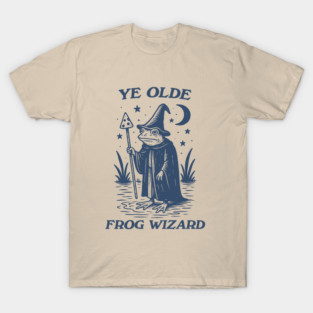 Ye Olde Frog wizard, unisex t shirt, Medieval frog wizard tshirt,, Fantasy frogs old timey t-shirt, Adventurer gifts, funny autism meme t shirt, weirdcore tees, Vintage T-Shirt