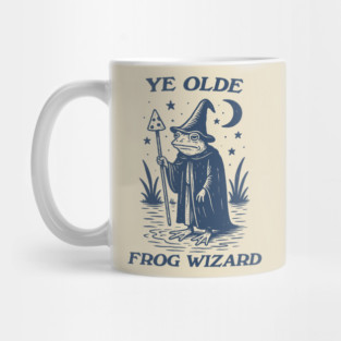 Ye Olde Frog wizard, unisex t shirt, Medieval frog wizard tshirt,, Fantasy frogs old timey t-shirt, Adventurer gifts, funny autism meme t shirt, weirdcore tees, Vintage Mug