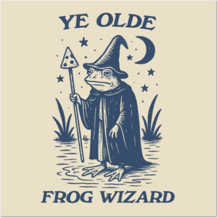 Ye Olde Frog wizard, unisex t shirt, Medieval frog wizard tshirt,, Fantasy frogs old timey t-shirt, Adventurer gifts, funny autism meme t shirt, weirdcore tees, Vintage Posters and Art