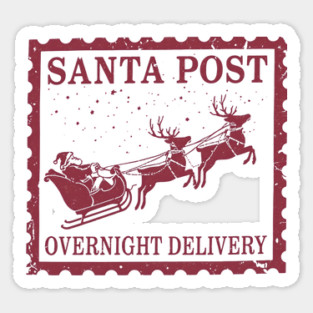 Santa Post Overnight Sticker
