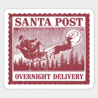 Santa Post Overnight Delivery Sticker