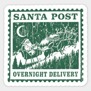 Santa Post Overnight Delivery Sticker