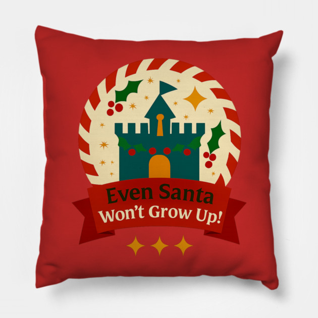 Even Santa Won't Grow Up Snow Globe Pillow by Disney For Seniors