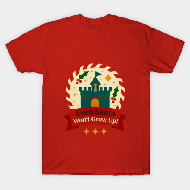 Even Santa Won't Grow Up Snow Globe T-Shirt by Disney For Seniors