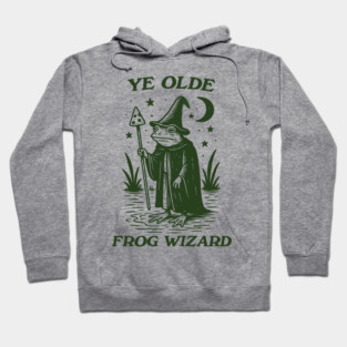 Ye Olde Frog wizard, unisex t shirt, Medieval frog wizard tshirt,, Fantasy frogs old timey t-shirt, Adventurer gifts, funny autism meme t shirt, weirdcore tees, Vintage Hoodie