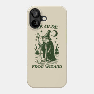 Ye Olde Frog wizard, unisex t shirt, Medieval frog wizard tshirt,, Fantasy frogs old timey t-shirt, Adventurer gifts, funny autism meme t shirt, weirdcore tees, Vintage Phone Case