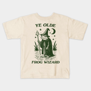 Ye Olde Frog wizard, unisex t shirt, Medieval frog wizard tshirt,, Fantasy frogs old timey t-shirt, Adventurer gifts, funny autism meme t shirt, weirdcore tees, Vintage Kids T-Shirt