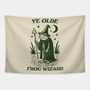 Ye Olde Frog wizard, unisex t shirt, Medieval frog wizard tshirt,, Fantasy frogs old timey t-shirt, Adventurer gifts, funny autism meme t shirt, weirdcore tees, Vintage Tapestry