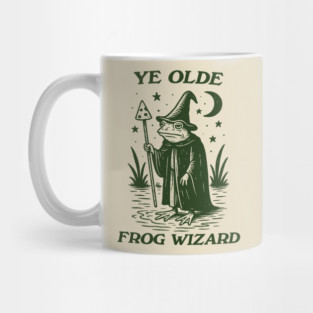 Ye Olde Frog wizard, unisex t shirt, Medieval frog wizard tshirt,, Fantasy frogs old timey t-shirt, Adventurer gifts, funny autism meme t shirt, weirdcore tees, Vintage Mug