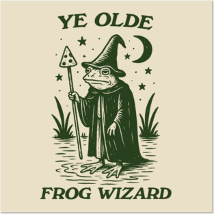 Ye Olde Frog wizard, unisex t shirt, Medieval frog wizard tshirt,, Fantasy frogs old timey t-shirt, Adventurer gifts, funny autism meme t shirt, weirdcore tees, Vintage Posters and Art