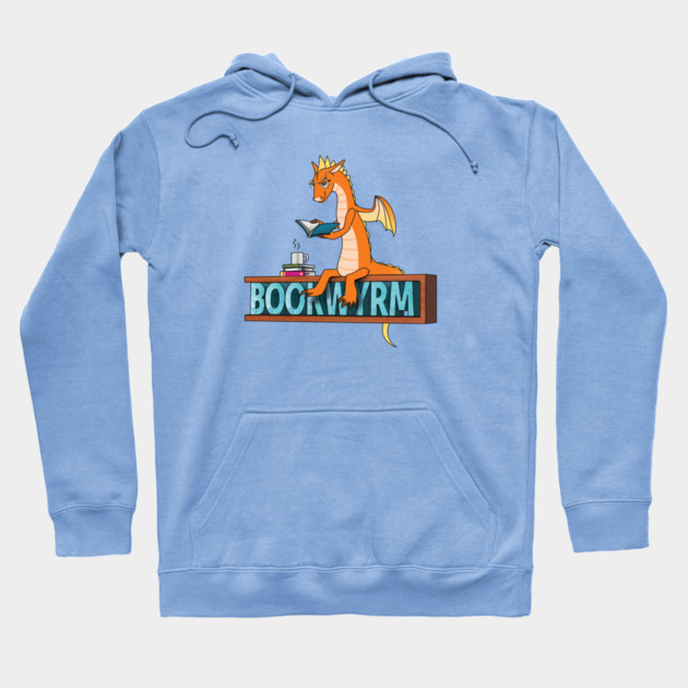Bookwyrm Dragon Reading a Fantasy Book Hoodie by BeckysGraphicDesign