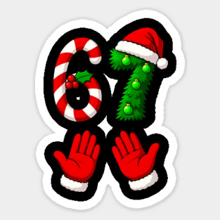 67 Meme Christmas Funny Slang - Christmas Grinch Santa hands Magnet