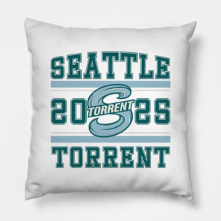 Seattle Torrent PWHL Hockey Vintage Logo Pillow