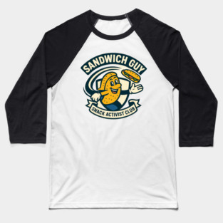 Sandwich Guy – Mascot Crest Emblem Baseball T-Shirt