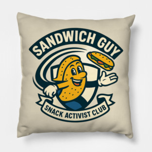 Sandwich Guy – Mascot Crest Emblem Pillow