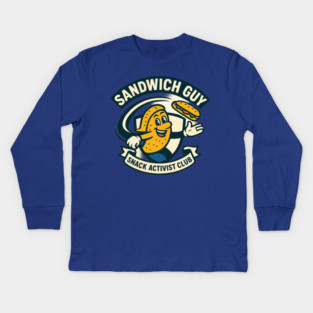 Sandwich Guy – Mascot Crest Emblem Kids Long Sleeve T-Shirt