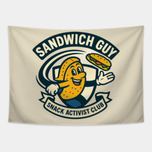 Sandwich Guy – Mascot Crest Emblem Tapestry
